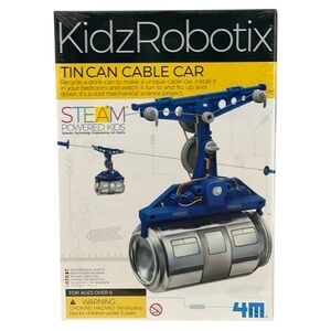 NIP KidzRobotix Tin Can Cable Car - Blue
